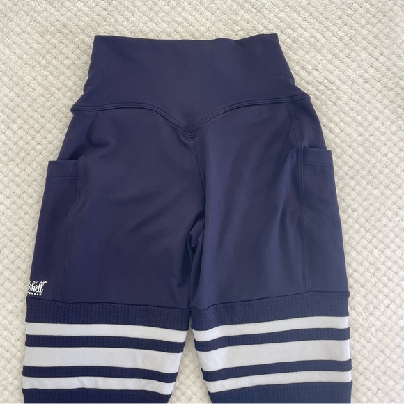 Bombshell Sportwear Performance Thigh High Leggings XXS Navy Blue Athletic Gym - Picture 10 of 14